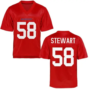 Youth Game Elliot Stewart Ole Miss Rebels Cardinal Football College Jersey