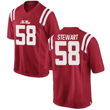 Youth Replica Elliot Stewart Ole Miss Rebels Football College Jersey - Red